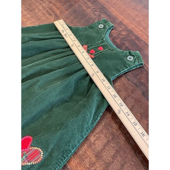 Vintage Corduroy Christmas Jumper Overall Dress Little Girl - Size 24 Months - Picture 7 of 8